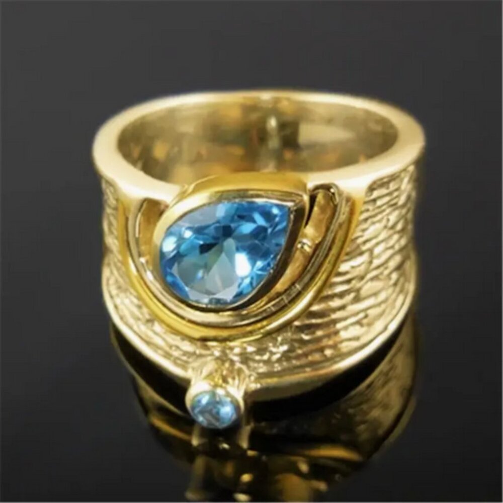 Beautiful Vintage Band 18K Plated Inlaid Waterish Rhinestone in Waterdrop 7/8/9